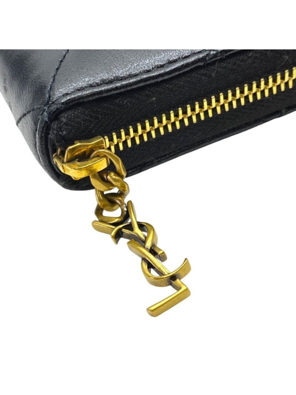 Saint Laurent Pegaso Twofold Wallet Folding YSL Logo Leather Black Compact - Picture 3 of 9